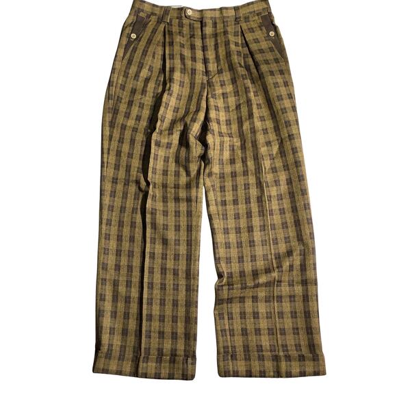 Giorgio Brutini Plaid Dress Pants Men’s 34W x 32L – Vintage, Formal, Cuffed Hem - Picture 1 of 6